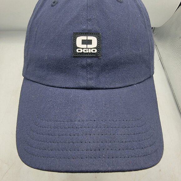 Ogio Shadow Badge Blue Cotton Hat Cap Adjustable Strapback Casual Athletic - Picture 5 of 8